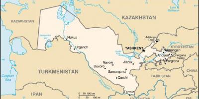 Kort Usbekistan byer