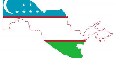 Kort Usbekistan flag 