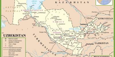 Kort Usbekistan politiske 